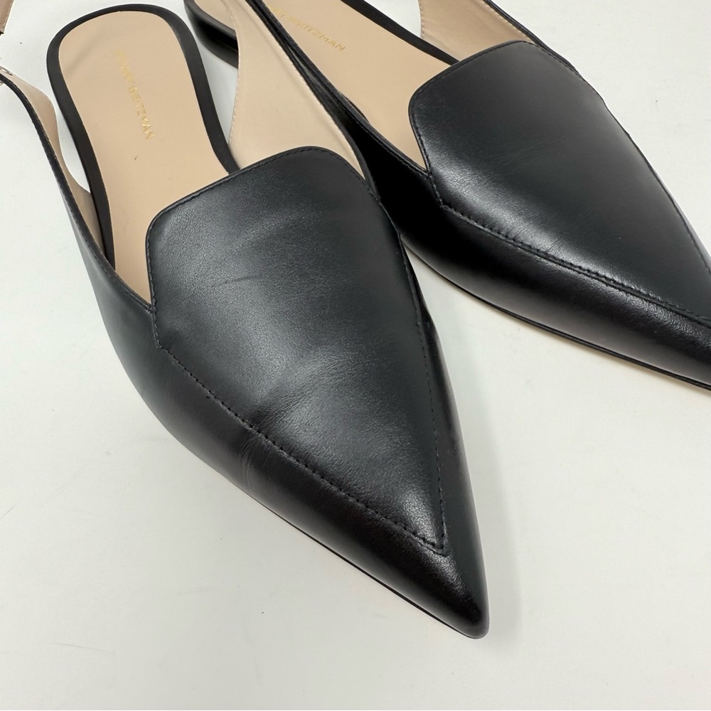New Stuart Weitzman Ryder Slingback Flat Black Sz 8.5 - Picture 11 of 14